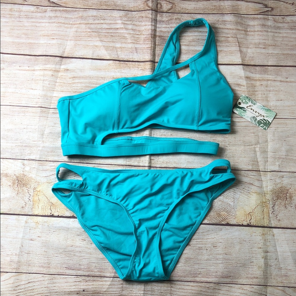 NWT‎ Envya Turquoise Cutout Bikini Set